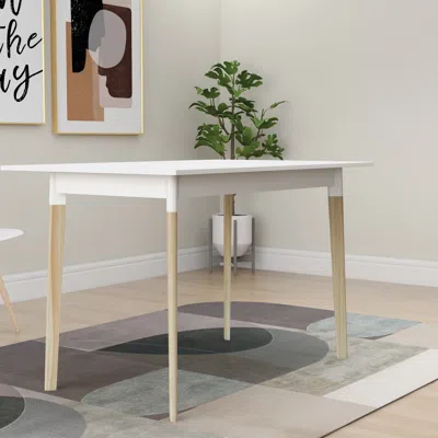 Streamdale Furniture Streamdale Modern Dining Table 47 Inch Kitchen Table Rectangular Top