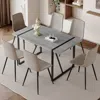 Streamdale Furniture Streamdale Modern Dining Table And Chair Set With Pu Cushions