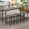 Streamdale Furniture Streamdale Modern Dining Table Set With Assembly, Brown Gray