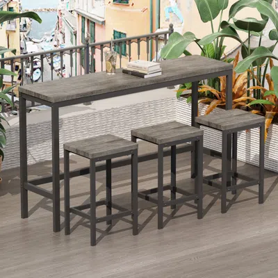 Streamdale Furniture Streamdale Modern Dining Table Set With Assembly, Brown Gray