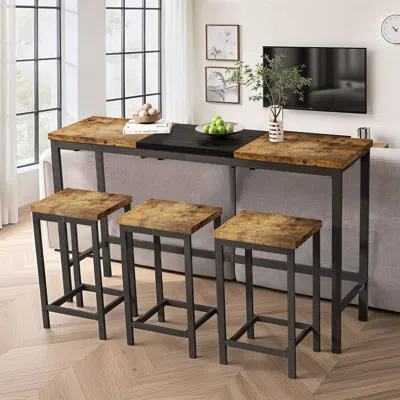 Streamdale Furniture Streamdale Modern Dining Table Set With Hanging Stool Design