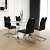 Streamdale Furniture Streamdale Modern Dining Table With Glass And Glossy Legs (skuw210s00056)