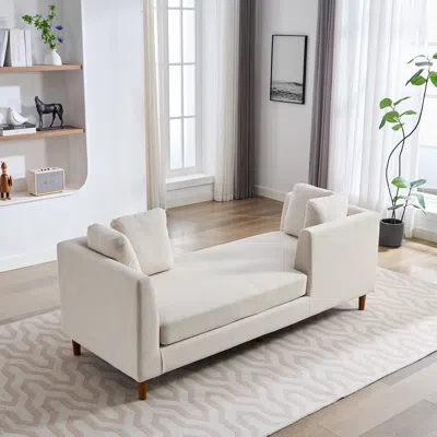 Streamdale Furniture Streamdale Modern Double-sided Chaise Lounge With 4 Pillows