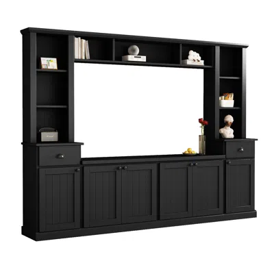 Streamdale Furniture Streamdale Modern Entertainment Wall Set With Customizable Overhead Bridge