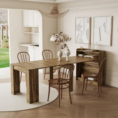 Streamdale Furniture Streamdale Modern Extendable Dining Table With Storage