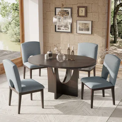 Streamdale Furniture Streamdale Modern Extendable Round Dining Set (5-piece)