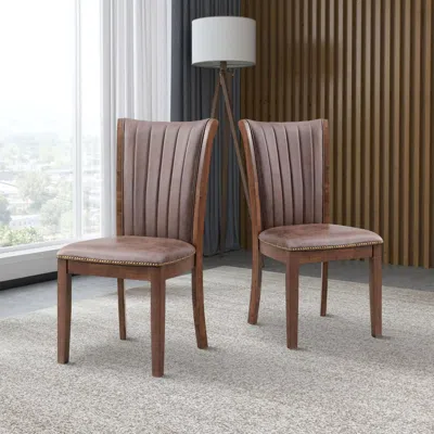 Streamdale Furniture Streamdale Modern Fabric Kitchen Chairs With Open Back (set Of 2)