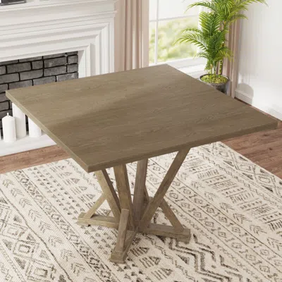 Streamdale Furniture Streamdale Modern Farmhouse Square Counter Table 45inch Solid Wood Rubberwood