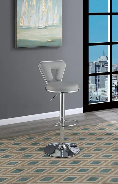 Streamdale Furniture Streamdale Modern Faux Leather Barstool Set (2) Chrome Base