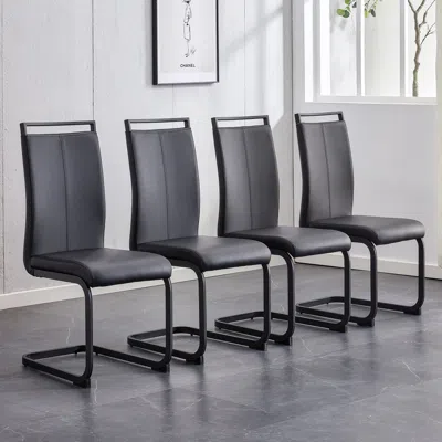 Streamdale Furniture Streamdale Modern Faux Leather Dining Chair Set Of 4