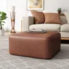 Streamdale Furniture Streamdale Modern Faux Leather Ottoman: Comfort, Style, And Versatility
