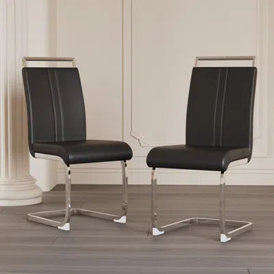 Streamdale Furniture Streamdale Modern Faux Leather Upholstered Dining Chairs (set Of 2)