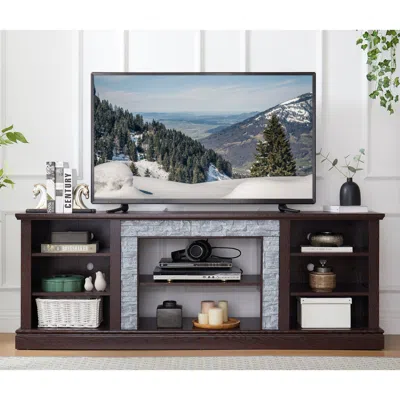Streamdale Furniture Streamdale Modern Faux Stone Tv Console With Storage Cabinet