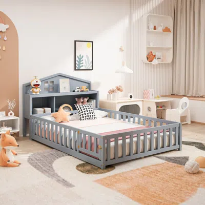 Streamdale Furniture Streamdale Modern Floor Bed With Built-in Storage