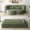 Streamdale Furniture Streamdale Modern Floor Sofa With 2 Pillows, Convertible Plush Corduroy Sleeper Sofa Bed, Green