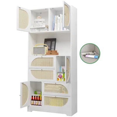 Streamdale Furniture Streamdale Modern Freestanding Kitchen Pantry Cabinet With 4 Cabinet Doors