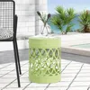 Streamdale Furniture Streamdale Modern Geometric Iron Cut Side Table Chic