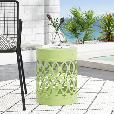 Streamdale Furniture Streamdale Modern Geometric Iron Cut Side Table Chic, Durable, Assembly-free In Green
