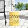 Streamdale Furniture Streamdale Modern Geometric Iron Cut Side Table Chic, Durable, Assembly-free In Yellow