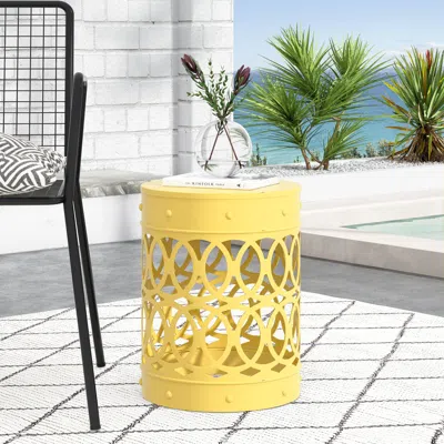 Streamdale Furniture Streamdale Modern Geometric Iron Cut Side Table Chic, Durable, Assembly-free In Yellow