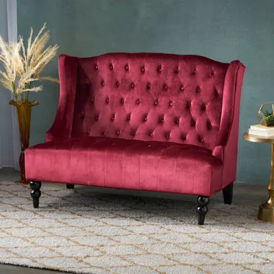 Streamdale Furniture Streamdale Modern Glam Velvet Wingback Loveseat Luxury And Style United