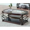 Streamdale Furniture Streamdale Modern Glass Cocktail Table With Marble Shelf In Brown