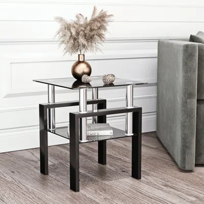 Streamdale Furniture Streamdale Modern Glass Coffee Table For Living Room