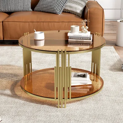 Streamdale Furniture Streamdale Modern Glass Coffee Table With Base