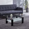 Streamdale Furniture Streamdale Modern Glass Coffee Table With Spacious Storage And Tempered Glass Design