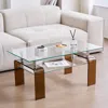Streamdale Furniture Streamdale Modern Glass Coffee Table With Storage