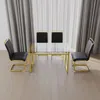 Streamdale Furniture Streamdale Modern Glass Dining Set With Gold Legs For 4