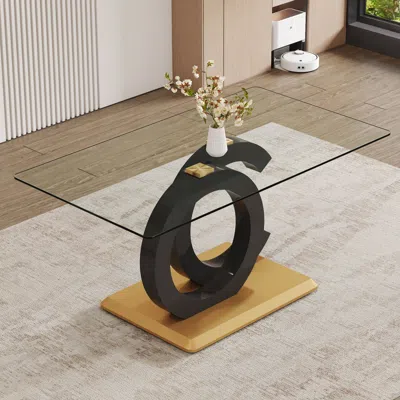 Streamdale Furniture Streamdale Modern Glass Dining Table For 6-8