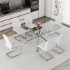 Streamdale Furniture Streamdale Modern Glass Dining Table Set With 6 Chairs