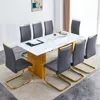 Streamdale Furniture Streamdale Modern Glass Table & 8 Faux Leather Chairs