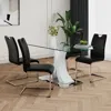 Streamdale Furniture Streamdale Modern Glass Table & Black Dining Chair Set Of 5
