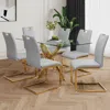 Streamdale Furniture Streamdale Modern Glass Table & Gray Chair Set (7)