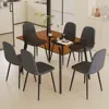 Streamdale Furniture Streamdale Modern Glass Table And Gray Linen Chairs