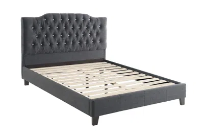 Streamdale Furniture Streamdale Modern Gorgeous Polyfiber Tufted Queen Size Bed 1 Piece Bed Frame In Gray