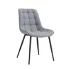 Streamdale Furniture Streamdale Modern Grey Fabric Dining Chair With Stylish Grid Pattern, Set Of 2