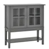 Streamdale Furniture Streamdale Modern Grey Kitchen Cabinet With Glass Doors