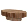 Streamdale Furniture Streamdale Modern Handcraft Drum Coffee Table Length 43.7 Inch Round Coffee Table For Living Room