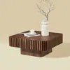 Streamdale Furniture Streamdale Modern Handcraft Drum Coffee Table, Walnut Color