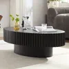 Streamdale Furniture Streamdale Modern Handcraft Oval Coffee Table - 43.7" Black