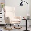 Streamdale Furniture Streamdale Modern High-backed Rocking Chair In Teddy Material