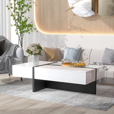 Streamdale Furniture Streamdale Modern High Gloss Cocktail Table - 45.2x25.5x13.7