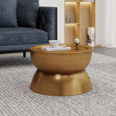 Streamdale Furniture Streamdale Modern Hourglass Coffee Table - Brushed Antique Gold