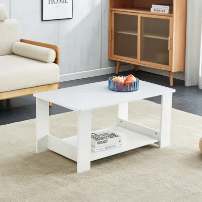 Streamdale Furniture Streamdale Modern Industrial Rectangular Dining Table With Storage In White
