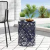 Streamdale Furniture Streamdale Modern Iron Cut Side Table With Cylindrical Design
