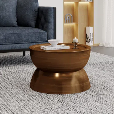 Streamdale Furniture Streamdale Modern Iron Hourglass Coffee Table - Antique Brown