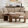 Streamdale Furniture Streamdale Modern Irregular Coffee Table Set, Walnut In Neutral